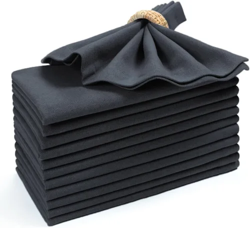 Vista 8 de Servilletas de tela de algodón con dobladillo de 18 x 18 pulgadas, color aguamarina con vainica, servilletas de boda, servilletas de cóctel