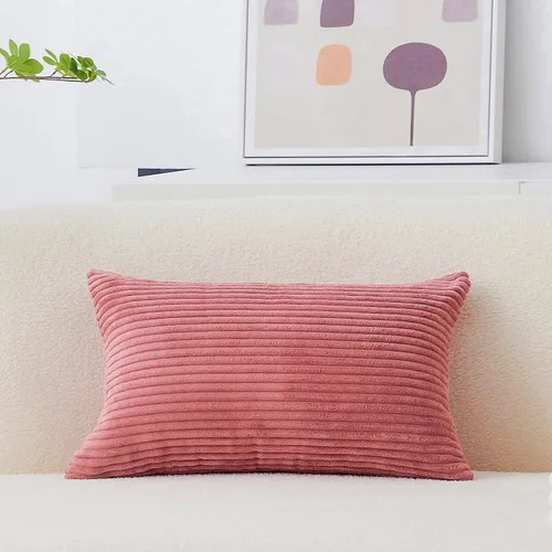 Vista 60 de Home Brilliant Funda de almohada de primavera de 18x18 pulgadas, funda de almohada de terciopelo a rayas para silla y sofá, funda de almohada