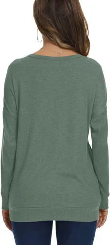 Vista 4 de YSYOKOW Women Long Sleeve Shirts Casual Tops Dressy Blouses Fashion Tunic with Pockets