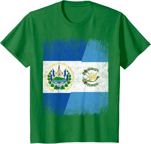 Vista 36 de Camiseta Half El Salvador Bandera de Guatemala con raíces guatemaltecas