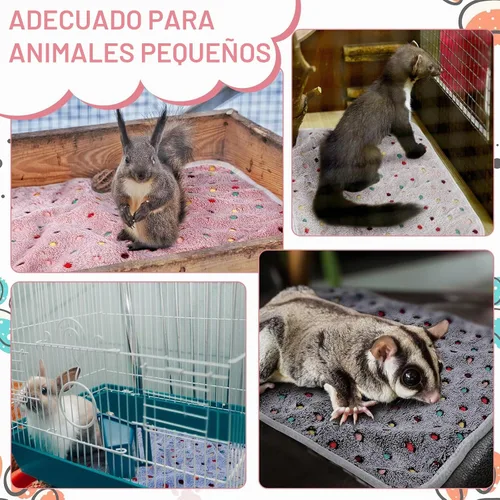 Vista 4 de Tudomro 8 Pcs Guinea Pig Fleece Cage Liners, Dot, 12 x 12 Inch Ropa de cama lavable reutilizable para animales pequeños, mantas absorbentes