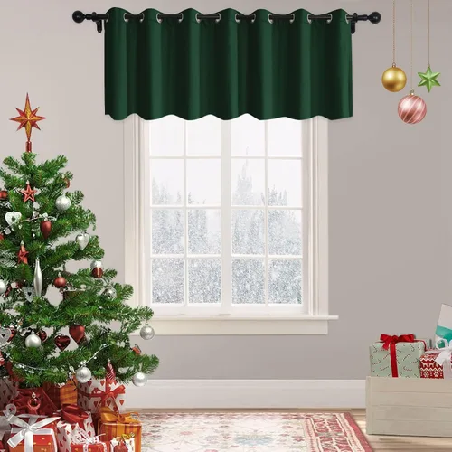 Vista 21 de Frelement Cortinas de Navidad de terciopelo afelpado para sala de estar, cortinas de oscurecimiento con ojales en la parte superior, cortinas