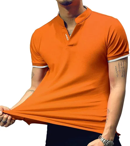 Vista 4 de LOGEEYAR - Polo de piqué para hombre, manga corta, ajustado, de algodón