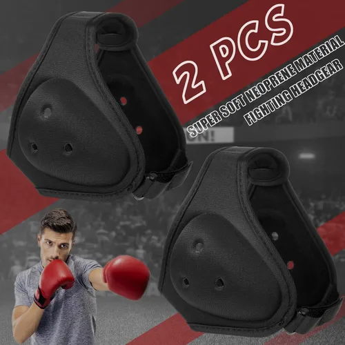 Vista 2 de Jerify 2 piezas de casco de lucha libre para niños y jóvenes, casco suave de agarre para lucha libre, protector de orejas ajustable y protector