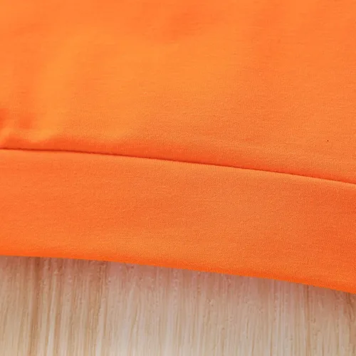 Vista 3 de Sudadera de manga larga con estampado de letras de Halloween para niños y niñas, sudadera con forro polar para bebé