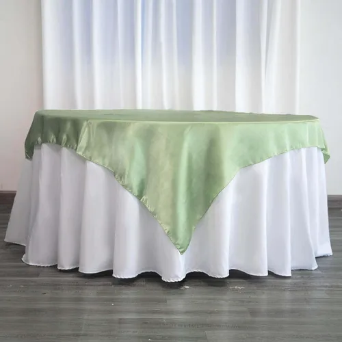Vista 38 de Efavormart Paquete de 5 Sobremanteles Cuadrados de Satén de 60" para Decoraciones de Mesa de Bodas, Catering y Fiestas, Cubierta de Mantel Negro