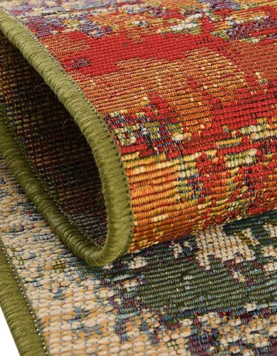 Vista 5 de Unique Loom Outdoor Modern Collection - Alfombra arrugada (4 pies 1 pulgada octágono multi/dorado)