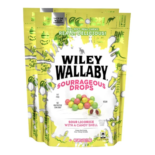 Vista 14 de Wiley Wallaby 6 oz. Gotas Fruitrageous Drops Frutas Originales Caramelos de Regaliz Suaves y Masticables Estilo Australiano Gourmet, Paquete de 2