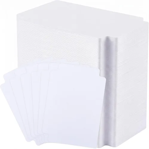 Vista 9 de 100 separadores de tarjetas intercambiables, separadores de tarjetas de plástico, separador multicolor esmerilado con pestañas, vertical estándar