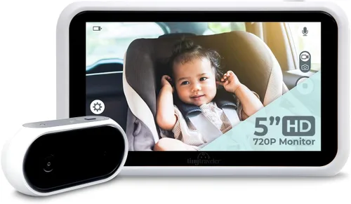 Vista 8 de Tiny Traveler Monitor de coche de bebé con pantalla táctil HD de 5 pulgadas, a prueba de hackers, cámara de bebé sin WiFi para viajes y hogar