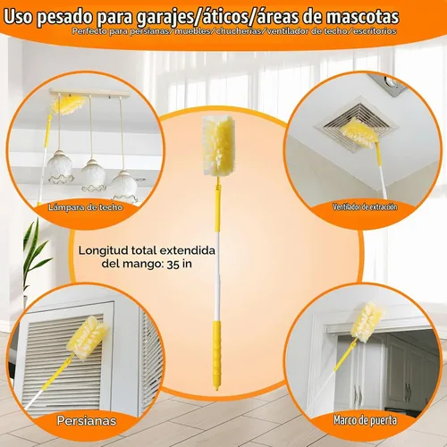 Vista 7 de 60 repuestos de plumero resistente de 360° compatibles con Swiffer, recambio de plumero electrostático desechable de tamaño grande extra grueso