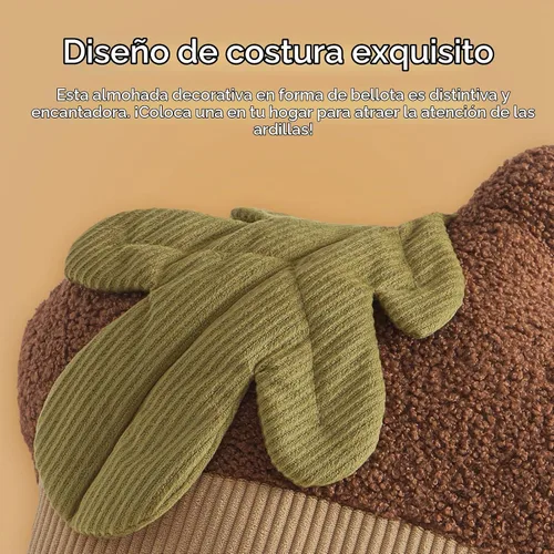 Vista 4 de Phantoscope Almohada con forma de fruta de la serie Bellota, divertida decoración del hogar de cojines con forma de frutas, almohada decorativa