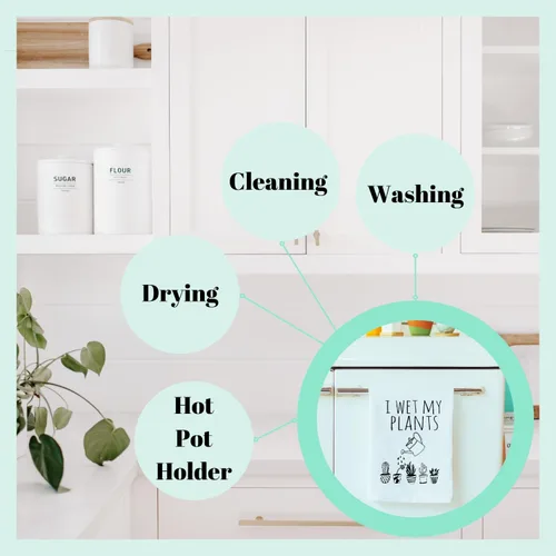 Vista 3 de Moonlight Makers Nueva toalla de cocina con temática de Nueva York – Toallas de té de saco de harina para secado de platos de cocina, paño de mano
