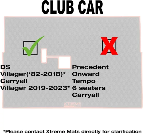 Vista 3 de Xtreme Mats Club Car DS - Tapete para carrito de golf, cobertura completa, para modelos Club Car DS (1982-2013) y Villager (1982-2018), color negro