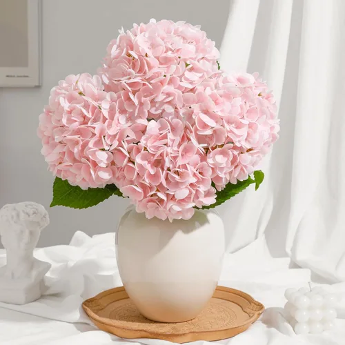 Vista 11 de Paquete de 4 hortensias artificiales marrones, tallos reales de 18