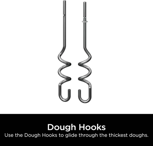 Vista 2 de Ninja XSKDOUGHHK Foodi - Ganchos de masa para sistema mezclador eléctrico (Serie CI100), acero inoxidable