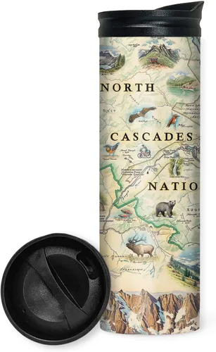 Vista 8 de Xplorer Maps 1000 Islands Map - Vaso de viaje de 16 onzas con tapa resistente a derrames, vaso de café aislado al vacío de acero inoxidable
