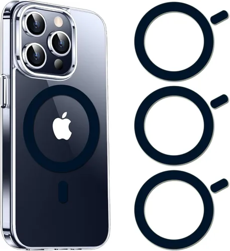 Vista 9 de COJOC 3 calcomanías de anillo Magsafe, adaptador de conversión magnético universal compatible con accesorios de carga inalámbrica para iPhone Negro
