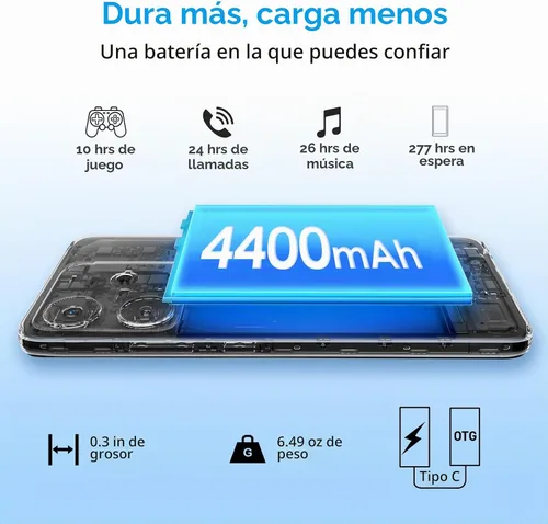 Vista 5 de Ulefone Note 16 Pro 2023 Teléfono celular desbloqueado, Android 13, Octa-core 12 GB + 128 GB, teléfonos de pantalla de 6.52 pulgadas Negro