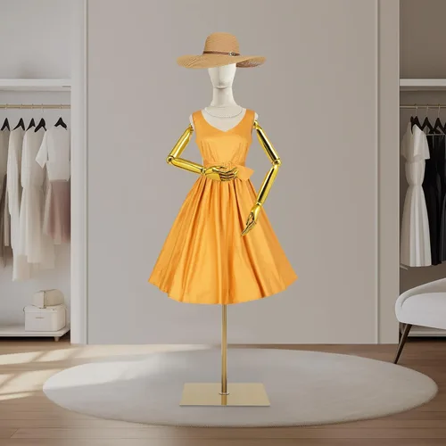 Vista 9 de Vestido de maniquí femenino con brazos de metal, altura ajustable de 59 a 78 pulgadas, soporte de cuerpo con cabeza desmontable, forma de vestido