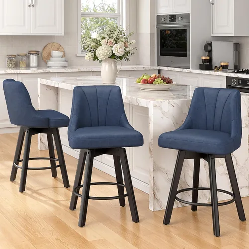 Vista 29 de REONEY Counter Height Swivel Bar Stools, 24" Modern Upholstered Barstools