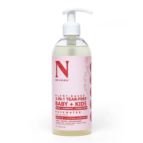 Vista 11 de Dr. Natural Jabón 3 en 1 para bebés y niños sin lágrimas, jabón y champú para bebés de la cabeza a los pies, gel de baño hidratante para piel