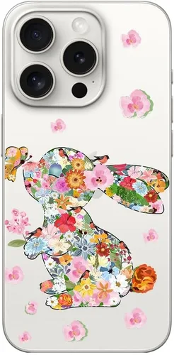 Vista 5 de Blingy's Funda para iPhone 15 Pro, bonito patrón de Navidad con diseño de copos de nieve de invierno, funda protectora transparente de TPU suave