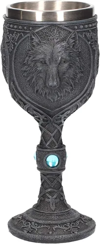 Vista 3 de Nemesis Now U2501G6 Night Wolf - Cáliz (9.1 in), color negro