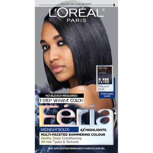 Vista 76 de L'Oreal Paris Feria - Tinte permanente brillante multifacético para el cabello, tinte de alta intensidad para reflejos 3X, 10 negro azabache