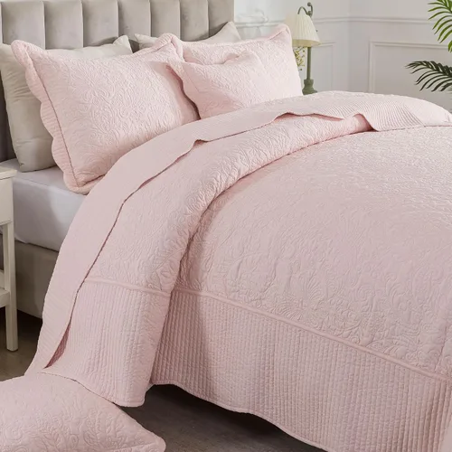 Vista 24 de HoneiLife Juego de ropa de cama tamaño Queen, juego de edredón de microfibra para cama Queen, colchas ligeras de 3 piezas, edredones reversibles