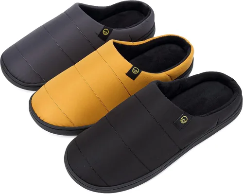 Vista 6 de Anproity Pantuflas de espuma viscoelástica para interiores para hombre, con forro polar, cómodas y con puntera cerrada, impermeables
