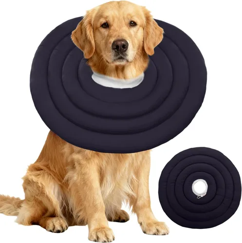 Vista 26 de IDOMIK - Collar de recuperación para perros, cono suave impermeable para perros después de la cirugía Comfy Protective Elizabethan Collar