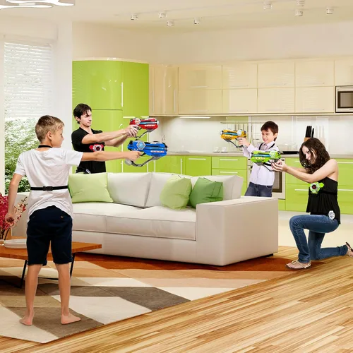 Vista 7 de Juego de 4 pistolas láser con pantalla LED digital, regalos para adolescentes y adultos, niños y niñas, adultos y diversión familiar, regalo