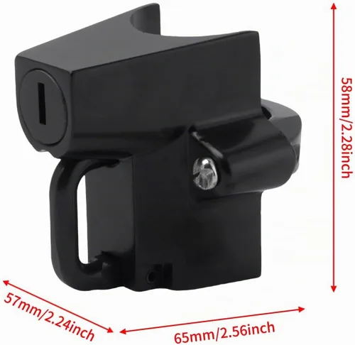 Vista 4 de Kit de bloqueo de seguridad para casco de motocicleta para tubos Negro