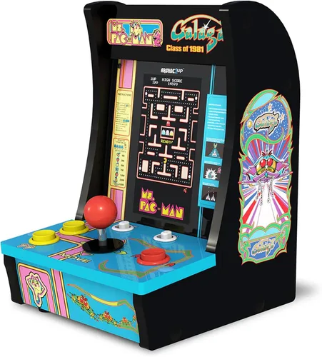 Vista 9 de Arcade1Up Pac-Man Countercade Countertop Arcade Machine with 3 Retro Games, 7" LCD Screen and Full Size Real Feel Joysticks and Buttons, Pantalla