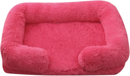 Vista 23 de Camas ortopédicas para perros de gran tamaño con forro impermeable y parte inferior antideslizante, cama rectangular lavable para perros y gatos