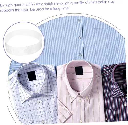 Vista 6 de BESTYASH Collar de plástico para hombre, 100 unidades de estancias de cuello para camisas para camisas de vestir