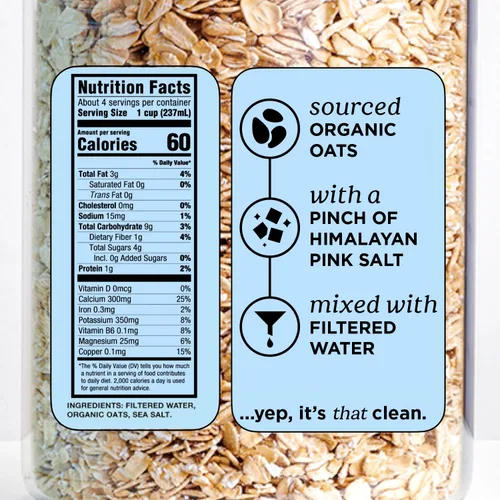 Vista 2 de Mooala Leche de avena simple orgánica, cajas de cartón individuales de una sola porción, 3 ingredientes, sin gomas, sin aceite, sin rellenos sin