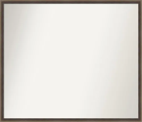Vista 20 de Amanti Art Brown Bathroom Mirror for Over Sink, 21x33 Custom Made Hardwood Wedge Mocha Rectangle Vanity Mirror, Large Modern Wood Frame, Hangs