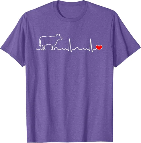 Vista 11 de Camiseta de paciente con corazón I Love My Cow Valve EKG Heartbeat Heart Pacient, Negro, S