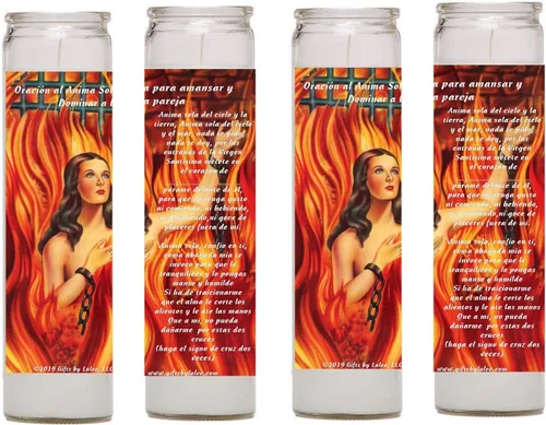 Vista 2 de Anima Sola o Anima Desesperada Set de 2 Velas Almas del Purgatorio (2)