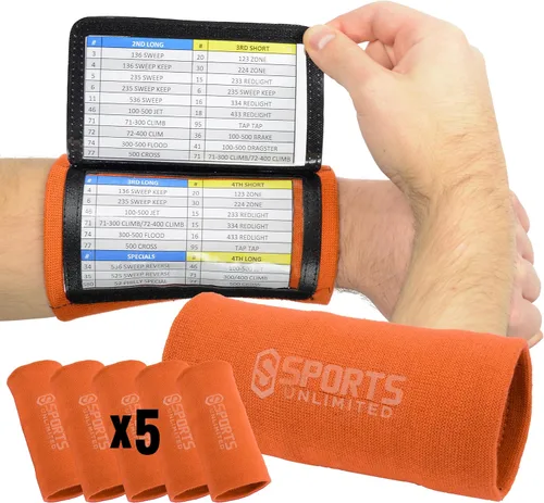 Vista 14 de Sports Unlimited Banda Instructora Triple para Adultos, Muñequeras de Fútbol para Jugadas, Muñequeras de Béisbol, Bandas de Brazo QB
