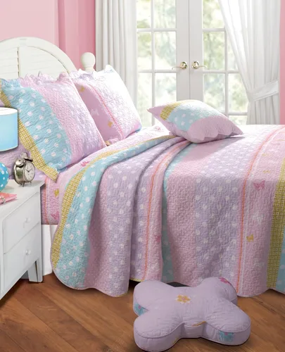 Vista 17 de Greenland Home Colección de edredón 100% algodón, prelavado, juego de edredón reversible, 2 piezas, individual/XL, Bliss