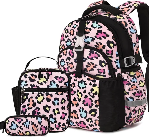 Vista 13 de Mochila infantil para niñas de 4 a 8 años, Blackorange-camión, Lindo