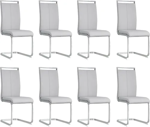 Vista 49 de gopop Juego de sillas de comedor, sillas modernas de metal con asiento acolchado de piel sintética, respaldo alto y patas cromadas resistentes, Negro