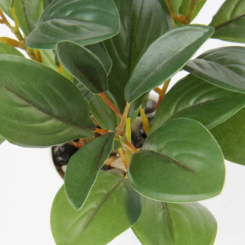 Vista 5 de Briful Plantas artificiales en maceta de camelia, pequeñas plantas de plástico sintético, plantas de escritorio, flores artificiales con jarrón