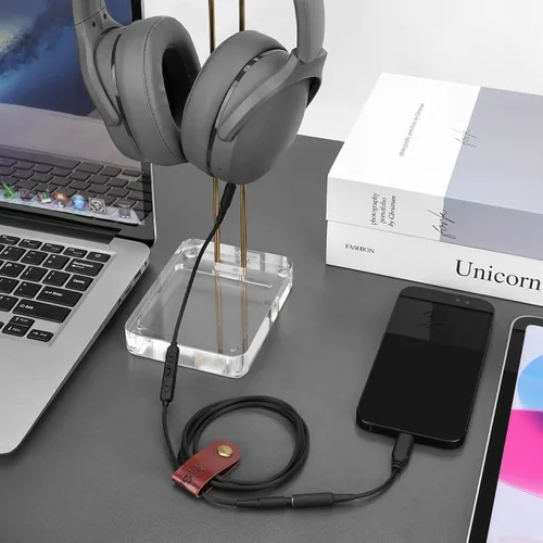 Vista 6 de GEEKRIA Cable de audio con micrófono compatible con Skullcandy Crusher Evo, Hesh 3/2, Riff 2, cable de auriculares de 1/8" (3,5 mm) a 0.138 in