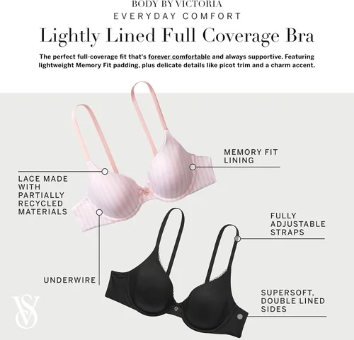 Vista 4 de Victoria's Secret Brasier de cobertura completa, cuerpo de Victoria, sujetadores para mujer (32B-40DDD)