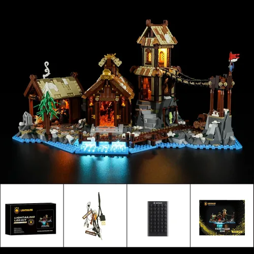Vista 6 de LIGHTAILING Luz para Lego- 21343 Viking Village - Kit de iluminación LED compatible con el modelo de bloques de construcción Lego - NO incluido