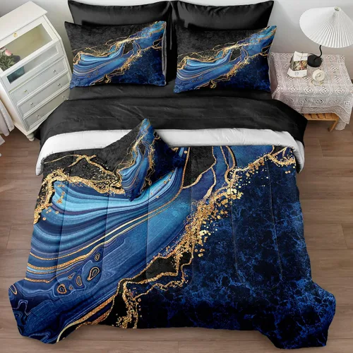Vista 19 de Juego de edredón de sol y luna negro, juego de ropa de cama boho, ropa de cama de galaxia celestial y espacio estrellado, edredón mandala exótico